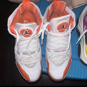 Kids' White and Orange Athletic Sneakers